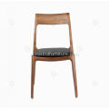 Designer z litego drewna bez ręki czarne krzesła poduszki